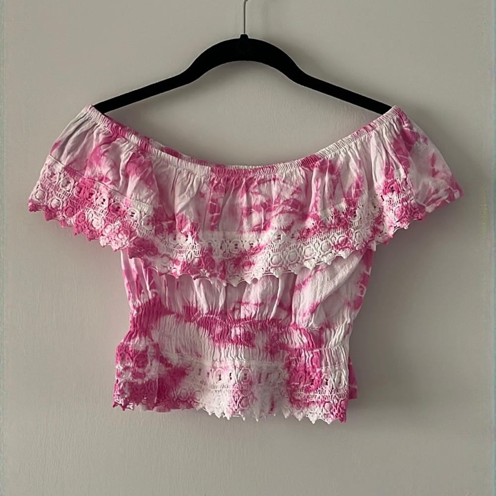 Cropped off the shoulder tie-dye